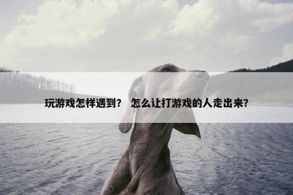 玩游戏怎样遇到？ 怎么让打游戏的人走出来？