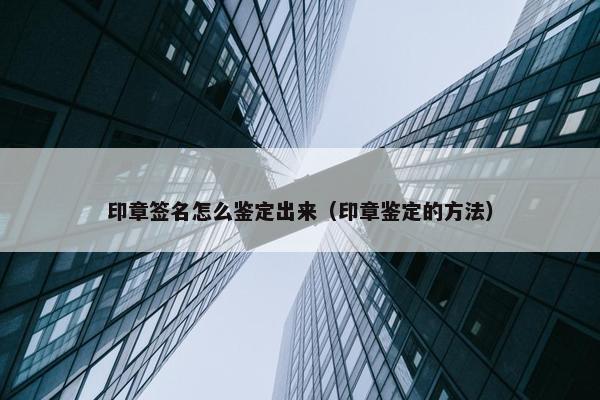 印章签名怎么鉴定出来（印章鉴定的方法）