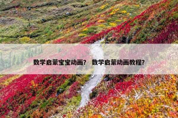 数学启蒙宝宝动画？ 数学启蒙动画教程？