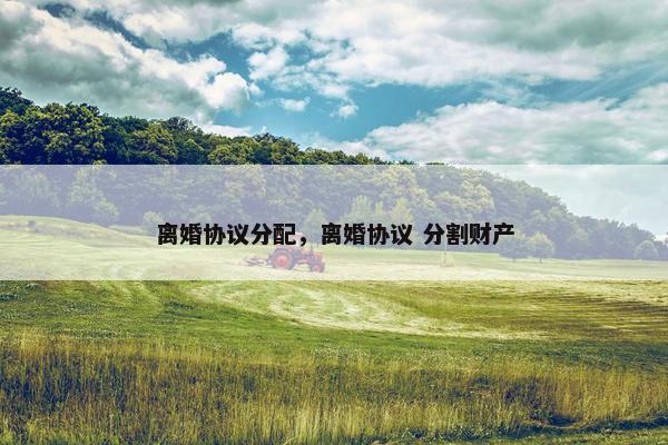 离婚协议分配,离婚协议 分割财产 离婚协议分配,离婚协议 分割财产