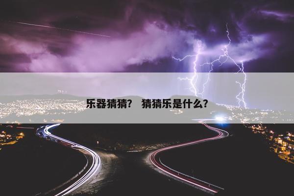 乐器猜猜？ 猜猜乐是什么？