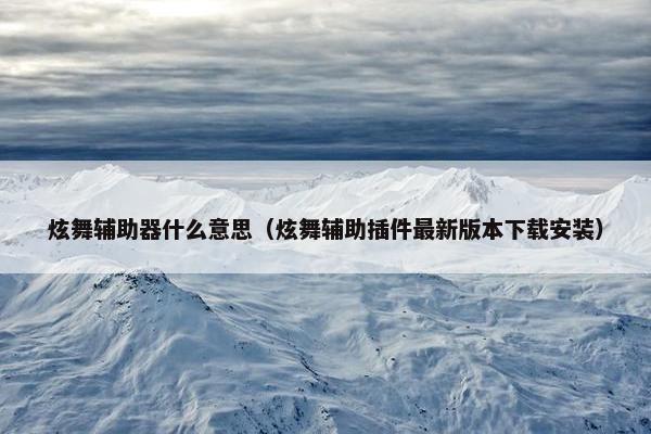 炫舞辅助器什么意思（炫舞辅助插件最新版本下载安装）