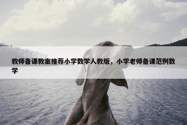 教师备课教案推荐小学数学人教版，小学老师备课范例数学