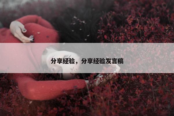 分享经验，分享经验发言稿
