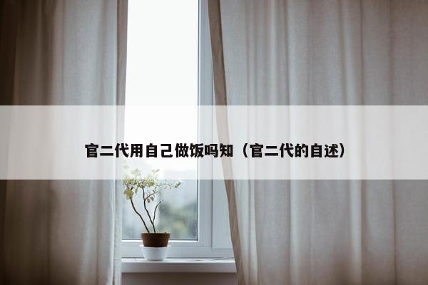 官二代用自己做饭吗知(官二代的自述) 官二代用自己做饭吗知(官二代的自述)
