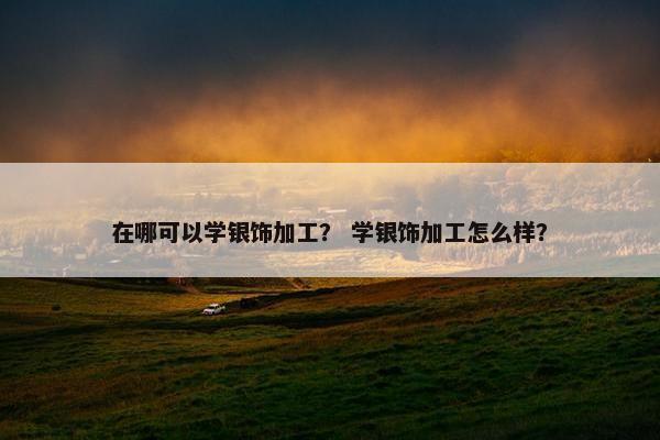 在哪可以学银饰加工? 学银饰加工怎么样? 在哪可以学银饰加工? 学银饰加工怎么样?