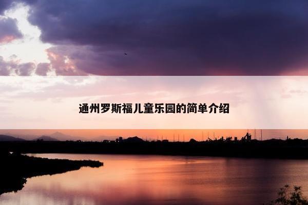 通州罗斯福儿童乐园的简单介绍 通州罗斯福儿童乐园的简单介绍
