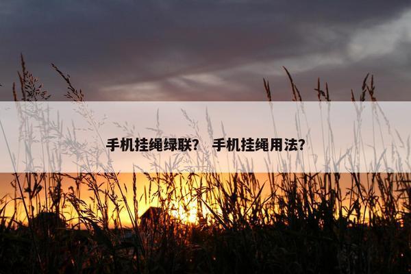 手机挂绳绿联？ 手机挂绳用法？