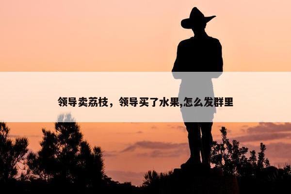 领导卖荔枝，领导买了水果,怎么发群里
