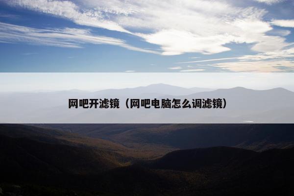 网吧开滤镜（网吧电脑怎么调滤镜）