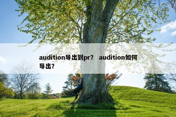 audition导出到pr？ audition如何导出？