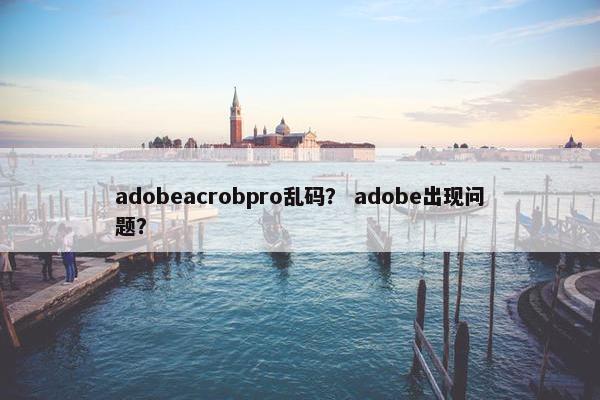 adobeacrobpro乱码? adobe出现问题? adobeacrobpro乱码? adobe出现问题?