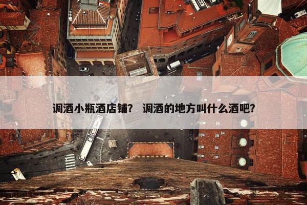 调酒小瓶酒店铺？ 调酒的地方叫什么酒吧？