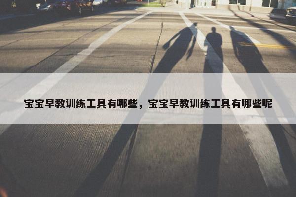 宝宝早教训练工具有哪些，宝宝早教训练工具有哪些呢