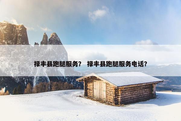 禄丰县跑腿服务？ 禄丰县跑腿服务电话？