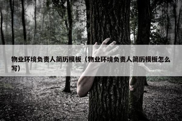 物业环境负责人简历模板（物业环境负责人简历模板怎么写）