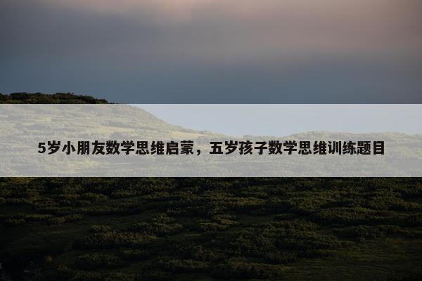 5岁小朋友数学思维启蒙，五岁孩子数学思维训练题目