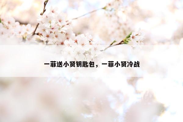 一菲送小贤钥匙包，一菲小贤冷战