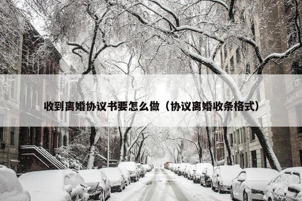 收到离婚协议书要怎么做(协议离婚收条格式) 收到离婚协议书要怎么做(协议离婚收条格式)