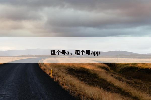 租个号a,租个号app 租个号a,租个号app