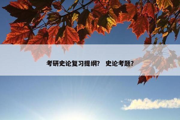考研史论复习提纲？ 史论考题？