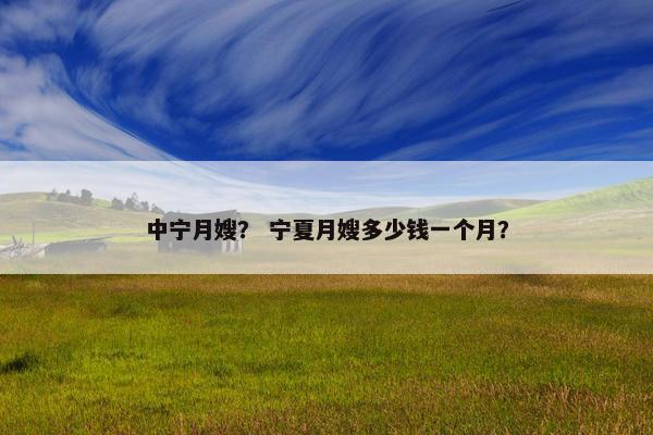 中宁月嫂? 宁夏月嫂多少钱一个月? 中宁月嫂? 宁夏月嫂多少钱一个月?
