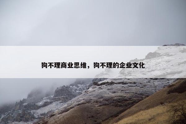 狗不理商业思维，狗不理的企业文化