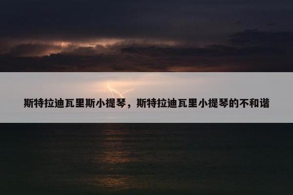斯特拉迪瓦里斯小提琴,斯特拉迪瓦里小提琴的不和谐 斯特拉迪瓦里斯小提琴,斯特拉迪瓦里小提琴的不和谐