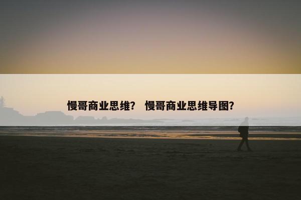 慢哥商业思维? 慢哥商业思维导图? 慢哥商业思维? 慢哥商业思维导图?