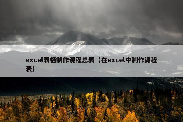 excel表格制作课程总表(在excel中制作课程表) excel表格制作课程总表(在excel中制作课程表)