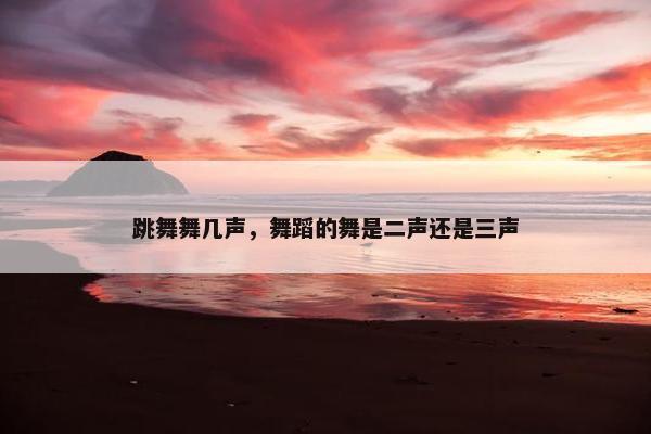 跳舞舞几声，舞蹈的舞是二声还是三声
