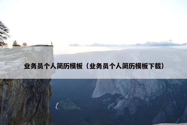 业务员个人简历模板（业务员个人简历模板下载）