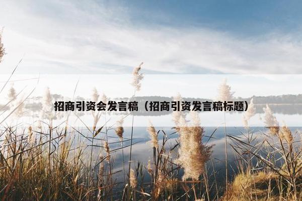 招商引资会发言稿(招商引资发言稿标题) 招商引资会发言稿(招商引资发言稿标题)