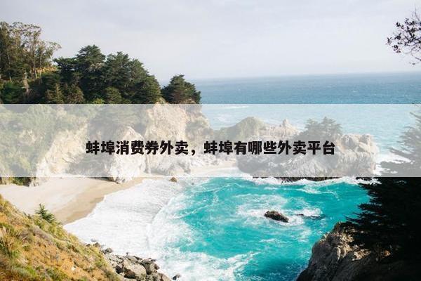 蚌埠消费券外卖，蚌埠有哪些外卖平台