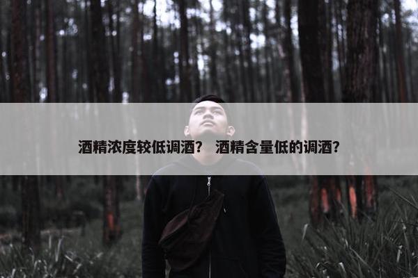 酒精浓度较低调酒? 酒精含量低的调酒? 酒精浓度较低调酒? 酒精含量低的调酒?