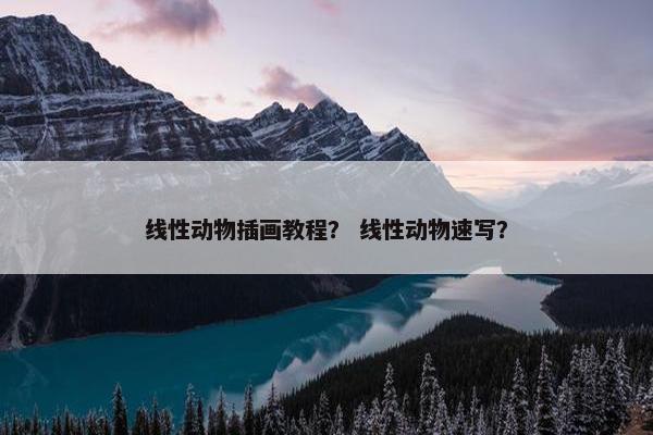 线性动物插画教程？ 线性动物速写？