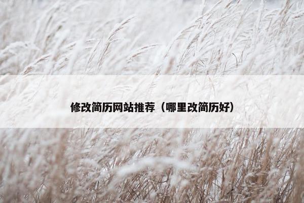 修改简历网站推荐(哪里改简历好) 修改简历网站推荐(哪里改简历好)