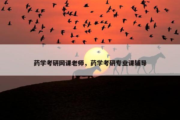药学考研网课老师，药学考研专业课辅导