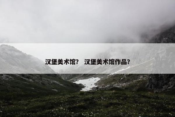汉堡美术馆？ 汉堡美术馆作品？