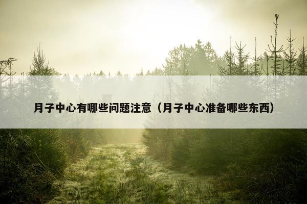月子中心有哪些问题注意（月子中心准备哪些东西）