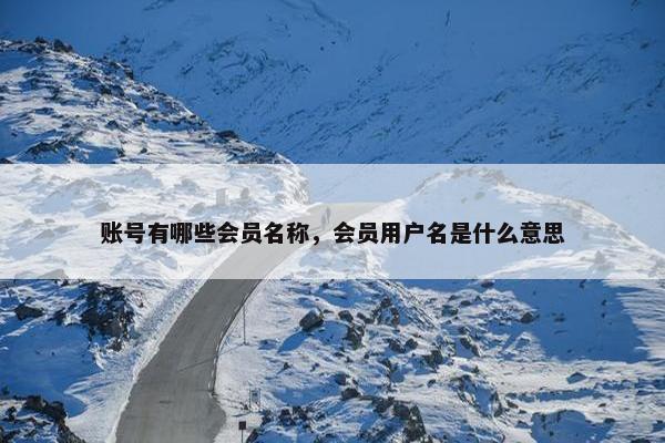 账号有哪些会员名称,会员用户名是什么意思 账号有哪些会员名称,会员用户名是什么意思