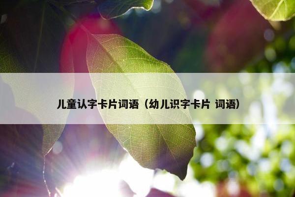 儿童认字卡片词语(幼儿识字卡片 词语) 儿童认字卡片词语(幼儿识字卡片 词语)