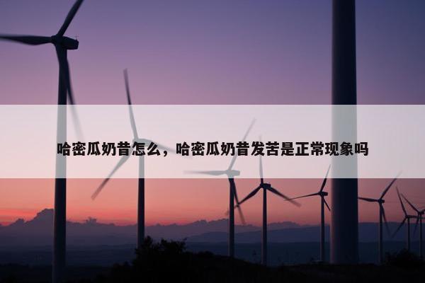 哈密瓜奶昔怎么,哈密瓜奶昔发苦是正常现象吗 哈密瓜奶昔怎么,哈密瓜奶昔发苦是正常现象吗