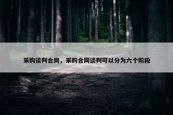 采购谈判合同，采购合同谈判可以分为六个阶段