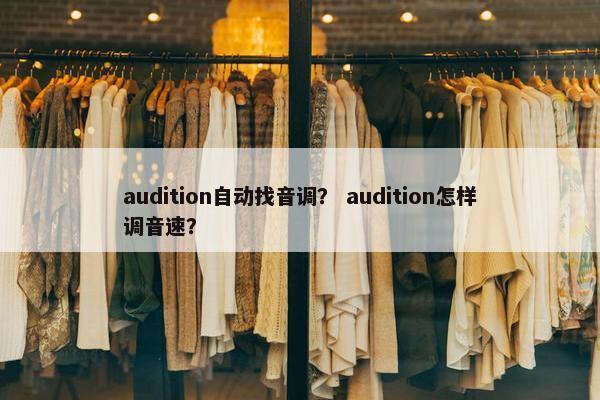 audition自动找音调？ audition怎样调音速？