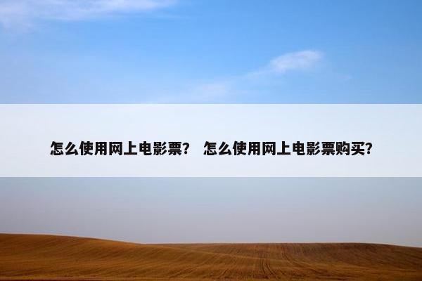 怎么使用网上电影票？ 怎么使用网上电影票购买？