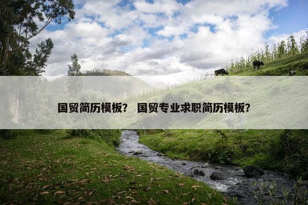 国贸简历模板? 国贸专业求职简历模板? 国贸简历模板? 国贸专业求职简历模板?
