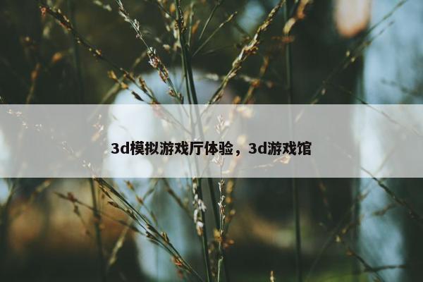 3d模拟游戏厅体验，3d游戏馆