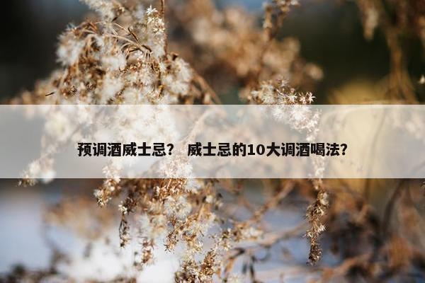 预调酒威士忌? 威士忌的10大调酒喝法? 预调酒威士忌? 威士忌的10大调酒喝法?
